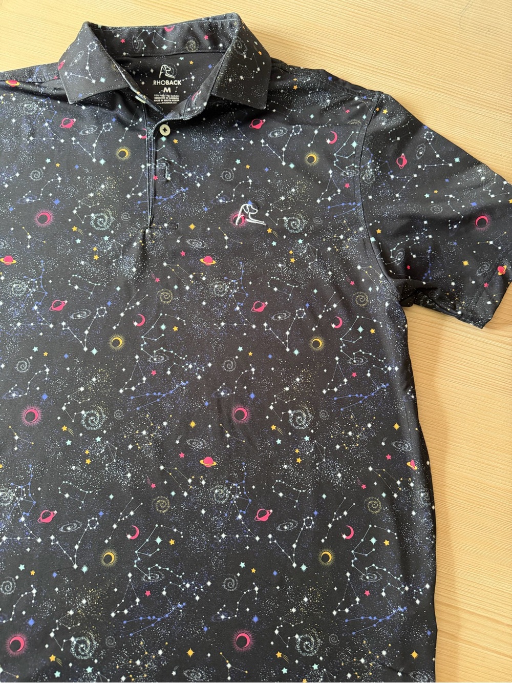Rhoback Men’s Performance Polo Galaxy Constellation Space Print